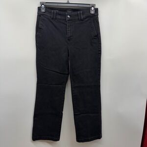 Talbots Women's 8 Petite Black Trouser Denim Jeans Pants Stretch‎ Straight Leg